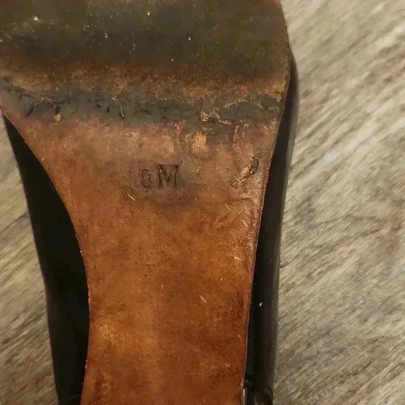 Garolini Black patent leather, leather insole, peeptoe sling back vintage - Picture 5 of 10